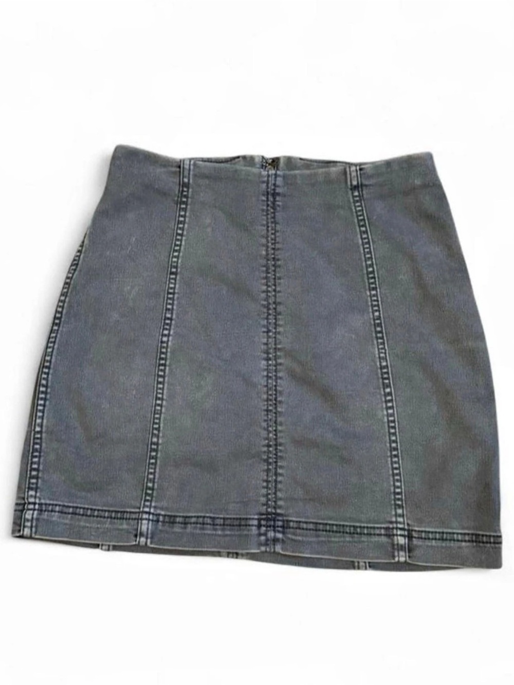 Free People Gray Denim Skirt